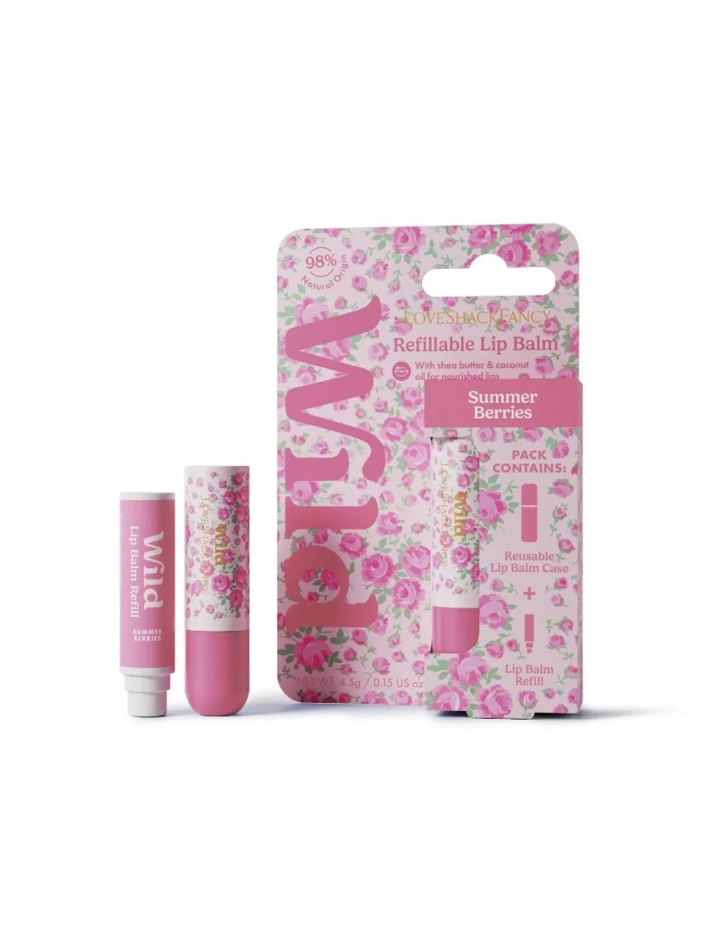 LoveShackFancy x Target x Wild Refillable Lip Balm & Case - Summer Berries